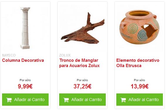 decoración para acuarios precios