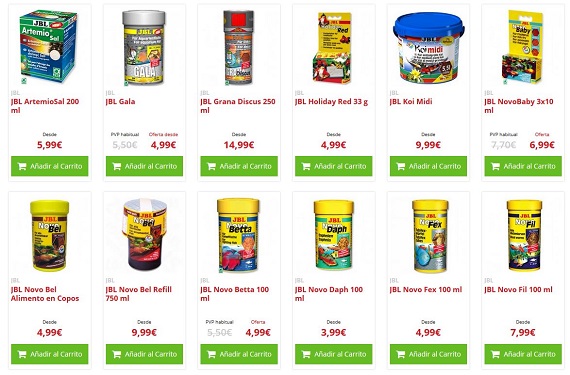 comida para peces precio