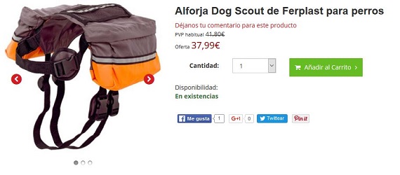 arneses deportivos para perros con alforjas