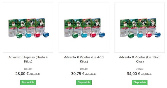 pipetas advantix precios